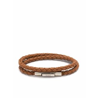 Tod's Bruin Leren Geweven Band Armband - Heren - Armbanden - Bruin - ONE Size - Accessoires