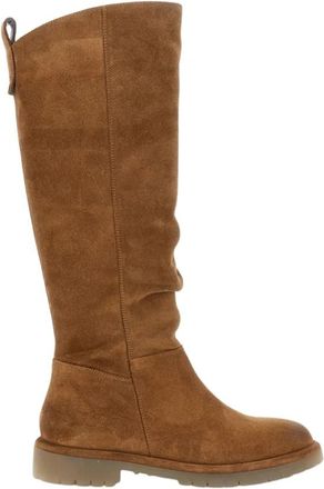 Caf&egrave;noir Gevouwen Su&egrave;de Hoge Laars - Dames - Hoge Laarzen - Bruin - 38 EU - Su&egrave;de - Schoenen