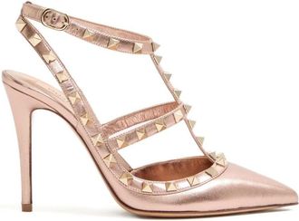 Valentino Garavani Rockstud Laminated Nappa Leather Pumps 100 Shoes