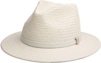 Rag & Bone Packable Straw Fedora in Ivory at Nordstrom, Size Medium