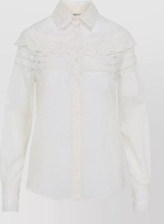 Ermanno Scervino shirt collared neck cuffed sleeves lace detailing
