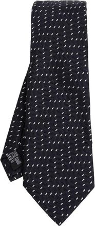 Giorgio Armani Accessoires, Heren, Blauw, ONE Size, Zijden Jacquard Das