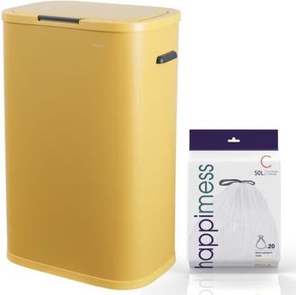 Happimess Tammi Kitchen 14.5-Gallon Slim Metal Push Button Trash Can in Daffodil Yellow at Nordstrom