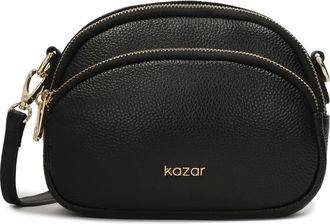 Kazar Klassieke leren riemtas - Dames - Schoudertassen - Zwart - ONE Size - Leer - Tassen