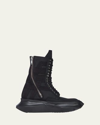Rick Owens Mens Low Army Abstract Combat Boots