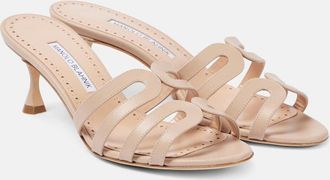 Manolo Blahnik Ahwak 50 leather mules