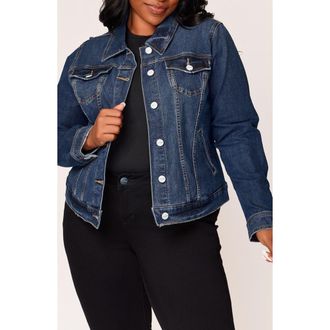 Slink Jeans Stretch Denim Trucker Jacket in Sadie at Nordstrom, Size 1X