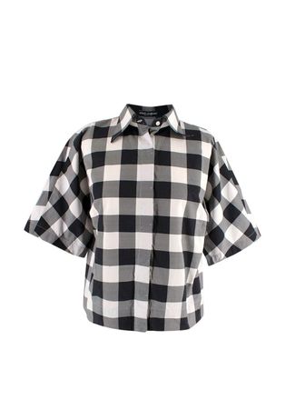 Dolce & Gabbana Black and White Check Short Sleeve Shirt Size S