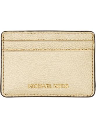 Michael Michael Kors Gold Logo Card Case - Gold