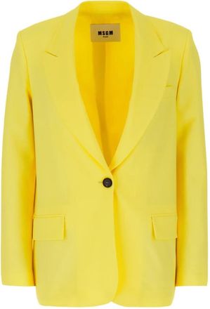 Msgm Blazers - Dames - Blazers - Geel - S - Leer - Jassen
