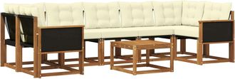 vidaXL Conjunto De Sof&aacute;s De Exterior 8 Uds. Natural Y Crema Vidaxl