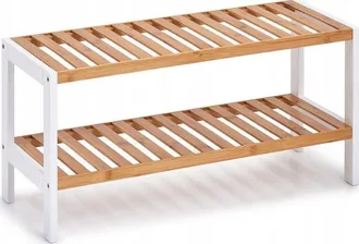 ZELLER Estanter&iacute;a Para Zapatos Bamb&uacute; Natural Blanco 70x26 Cm