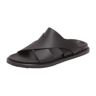 Stuart Weitzman Berkley Ciabatta Leren Sandaal - Heren - Schoenen - Zwart - Maat: 40 EU Leer