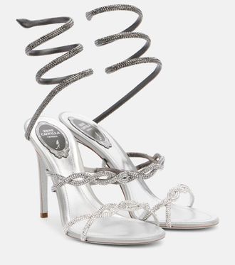 Rene Caovilla Cleo embellished satin sandals