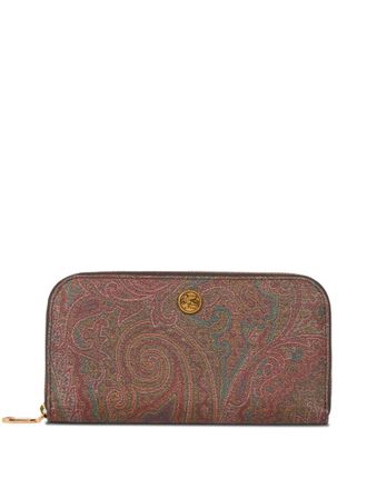 Etro Arnica paisley-print zip-around wallet - Brown