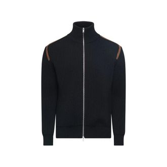 Maison Margiela Ribbed-knit Panelled Jacket