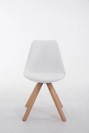 Clp Sedia Toulouse In Similpelle Gambe Quadrate Bianco Natura