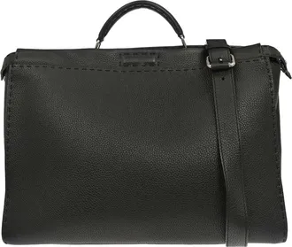 Fendi Selleria Peekaboo Fit Leather Black Leather Handbag (Pre-Owned)
