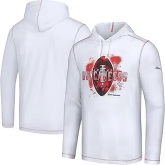 Tommy Bahama Mens Tommy Bahama White Tampa Bay Buccaneers Graffiti Touchdown Pullover Hoodie at Nordstrom, Size Xxx-Large
