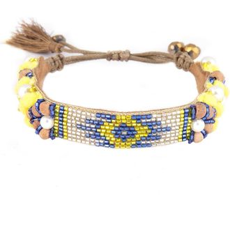 Deepa Gurnani Alessia Glass Bead Bracelet in Yellow at Nordstrom