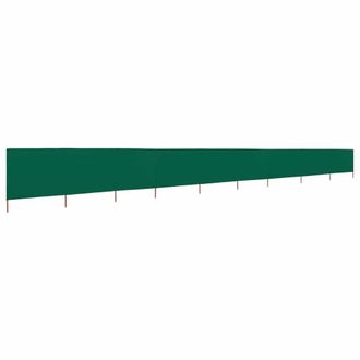Berkfield Home 9-panel Wind Screen Fabric 1200x120 cm Green