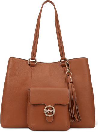 Paul Costelloe Genuine Leather Tote/Shoulder Bag for Women - Elegant, Spacious, and Versatile Handbag, SHEBELLE (CARAMEL CAFÉ - BROWN TAN)