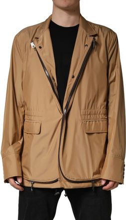 Dolce & Gabbana Brown Single Breasted Layered Coat Mens Jacket
