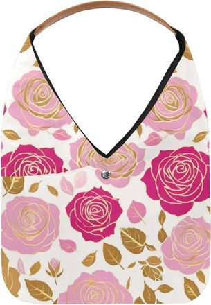 Generic Aesthetic Flower Reusable Lightweight Grocery Bags - Foldable Into Compact Pouch, Washable & Sturdy, Multipurpose for Shopping and Travel