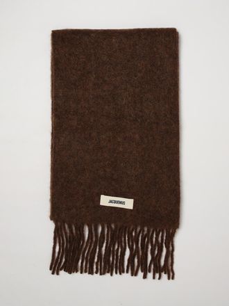 Jacquemus Sciarpa in misto mohair e alpaca con logo e fondo sfrangiato