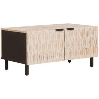 vidaXL Coffee Table White 80 x 50 x 40 cm Solid Mango Wood vidaXL