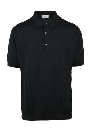 John Smedley Knit Polo Shirt - Black