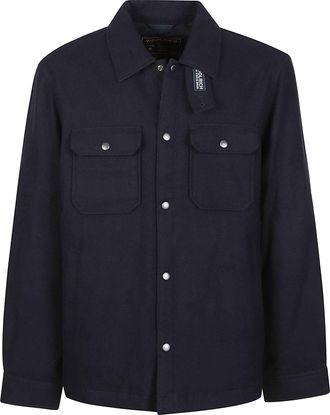 Woolrich Alaskan Black Wool-Blend Shirt Jacket