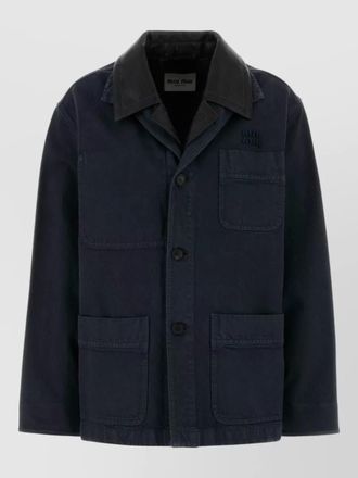 Miu Miu denim jacket collared neck front pockets