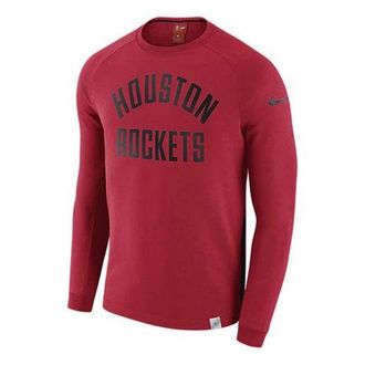Nike Mens Nike Houston Rockets Alphabet Printing Round Neck Pullover Red 860716-657
