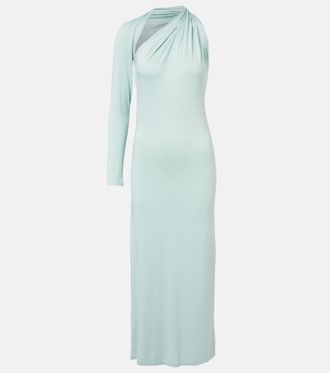 MUGLER Asymmetric jersey midi dress