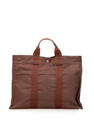 Herm&egrave;s 1990-2010 Canvas Herline MM tote bag - women - Canvas - One Size - Brown
