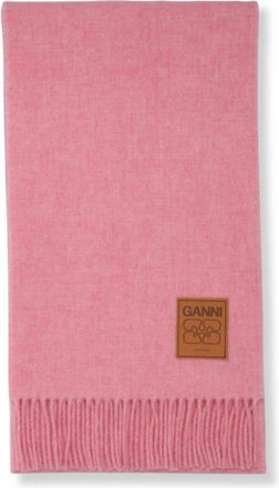 Ganni Wollen Sjaal - Dames - Wintersjaals - Roze - ONE Size - Wol - Accessoires