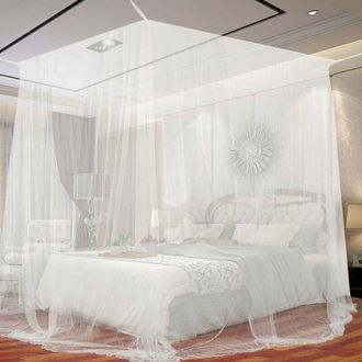 OEM Mosquitera Con Dosel Para Camas Dobles - Mosquitera Grande De Poli&eacute;ster Con Herramientas De Instalaci&oacute;n - Dimensiones (200 X 200 X 180 Cm) -crezuo