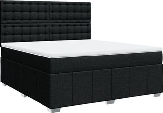 vidaXL Vidaxl - Cama Box Spring Con Colch&oacute;n Tela Negro 180x200 Cm