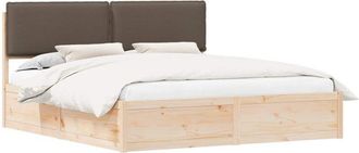 vidaXL Estructura De Cama Con Cabecera Tapizada Taup&eacute; 180 X 200 Cm Vidaxl