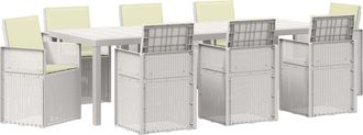 vidaXL Conjunto De Comedor De Jard&iacute;n 9 Uds. Blanco Y Crema Pp Vidaxl