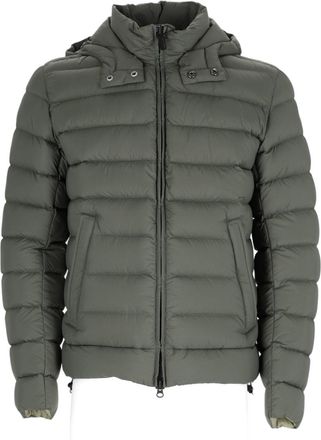 Colmar Green Quilted Hooded Snap-Button Padded Jacket