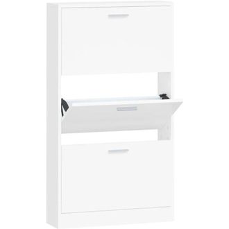 vidaXL Shoe Cabinet White 59x17x108 cm Engineered Wood Vidaxl