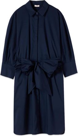 Oltre Shirt Kleedjes - Dames - Casual kleedjes - Blauw - M - Katoen - Kleedjes
