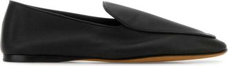The Row Black Leather Loafers