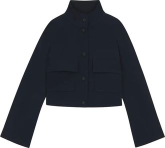 BOSS flap-pockets jacket - women - Polyester - 36 - Blue