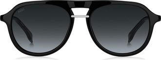 HUGO BOSS Dark Grey Shaded Pilot Mens Sunglasses BOSS 1435/S 0807/9O 54