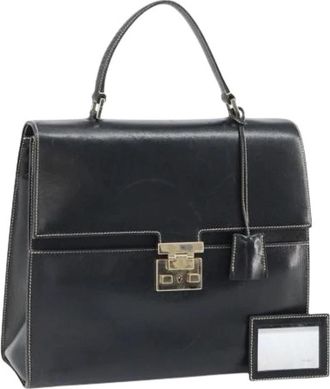 Gucci Pre-owned leren handtas - Dames - Vintage Handtas - Zwart - ONE Size - Leer - Vintage