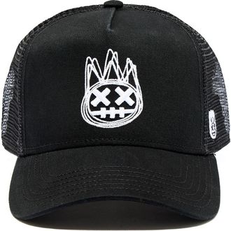 Cult of Individuality Embroidered Logo Trucker Hat in Blacl W/White at Nordstrom