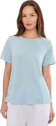Eileen Fisher Organic Linen Jersey Crew Neck Short Sleeve T-Shirts Womens Clothing Breeze : LG